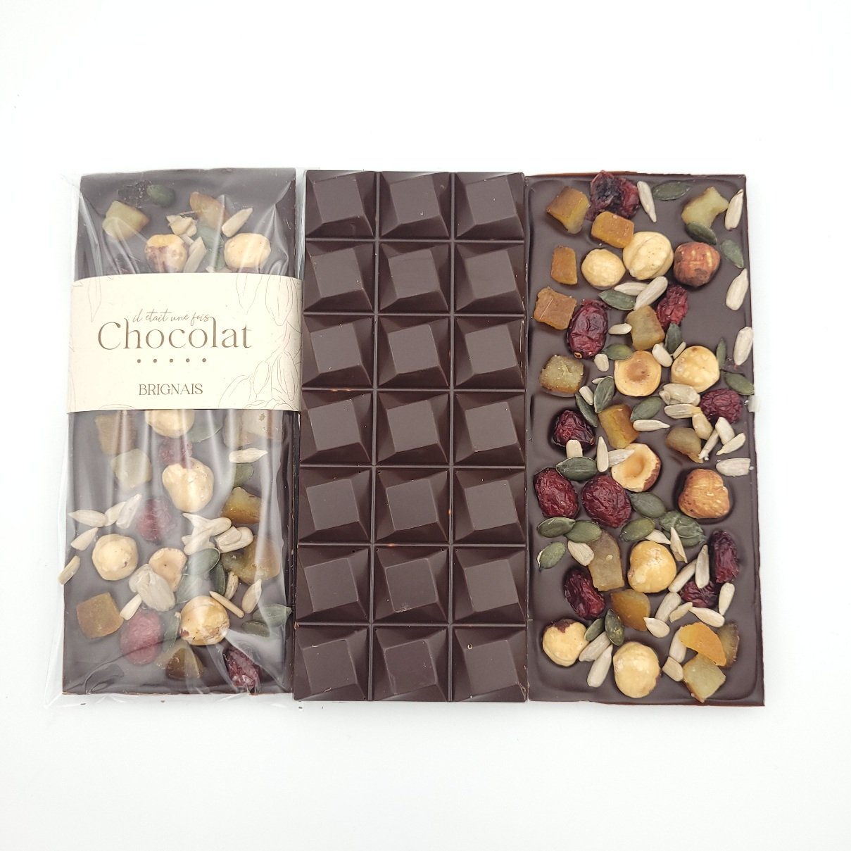 Tablette chocolat noir mendiant 100g