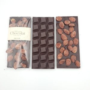 Tablette chocolat noir amandes caramélisées 100g