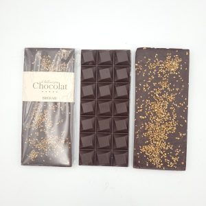 Tablette chocolat noir sésame caramélisé 100g