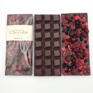 Tablette chocolat noir fruits rouges 100g