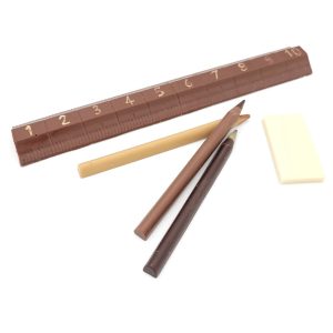 sachet règle pralinée et crayons 70g